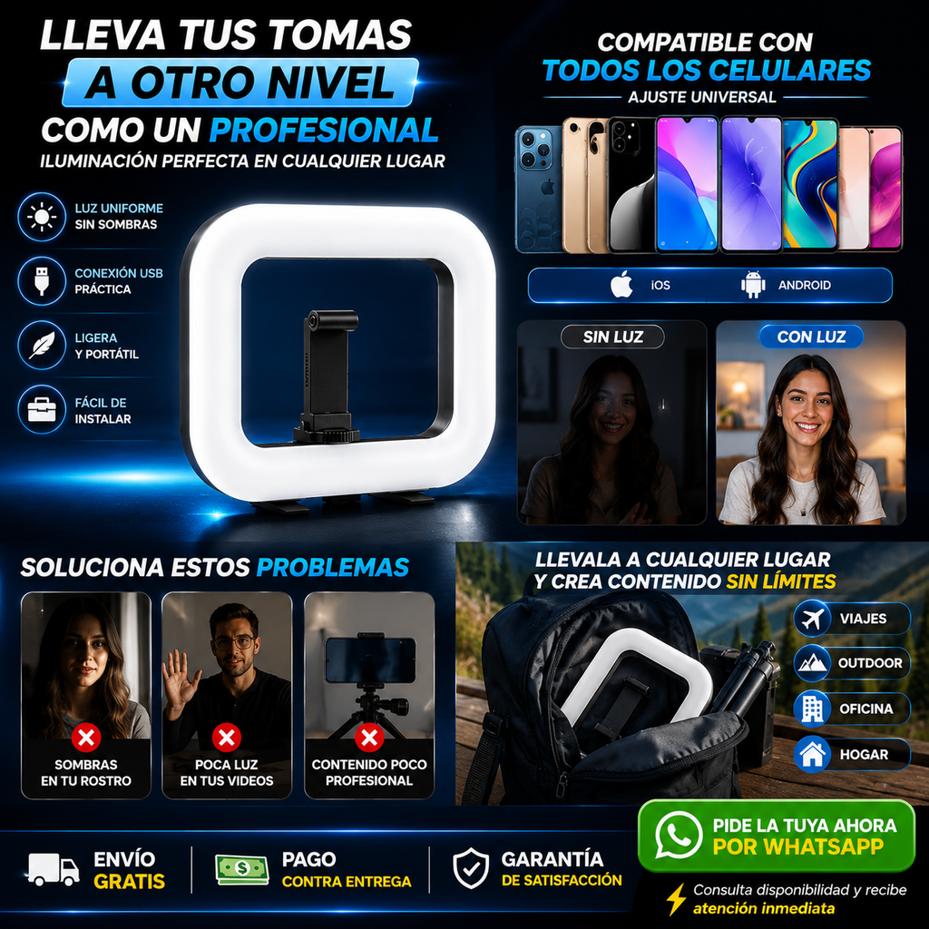 💙ESPECTACULAR ARO DE LUZ RECARGABLE YM300 CON TRIPODE💙