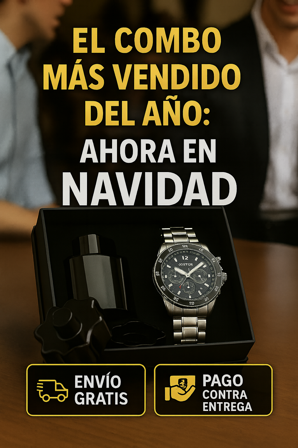 🛡️🔥 Estilo Imparable: Reloj Metálico + Fragancia Dark