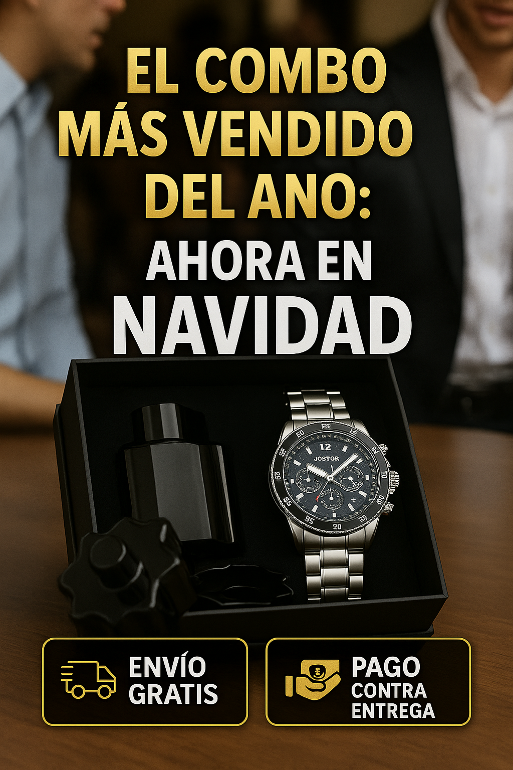 🛡️🔥 Estilo Imparable: Reloj Metálico + Fragancia Dark