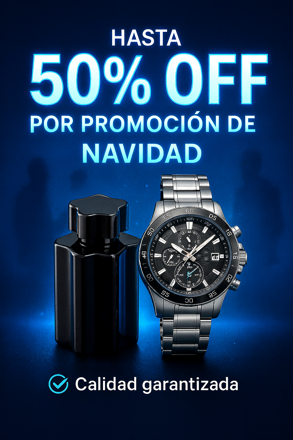 🛡️🔥 Estilo Imparable: Reloj Metálico + Fragancia Dark