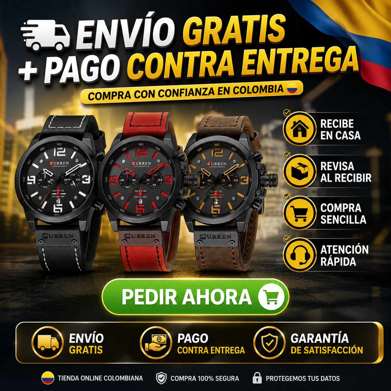 ⌚Reloj Curren 8314 Negro Hombre ⌚